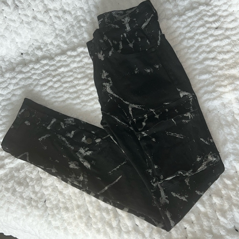 Waage Marble Black Cargo Stacked Flare Jean